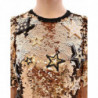 Abito capolavoro cristalli Swarovski paillettes dorate - IT36-XXS