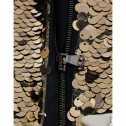 Abito capolavoro cristalli Swarovski paillettes dorate - IT36-XXS