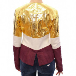 Giacca in pelle viola bianco oro - IT40-S