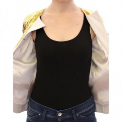 Giacca in pelle viola bianco oro - IT40-S