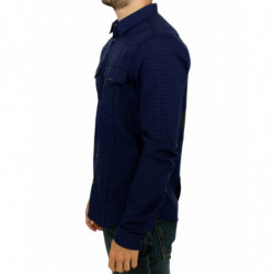 Camicia in cotone a quadri blu - IT48 - M