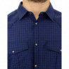 Camicia in cotone a quadri blu - IT48 - M