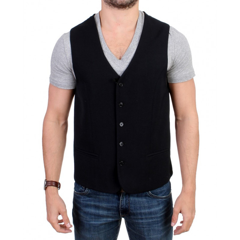 Gilet casual in misto lana nera - IT48 - M