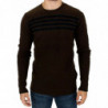 Maglia girocollo a righe marroni - IT52 - XL