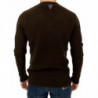 Maglia girocollo a righe marroni - IT52 - XL