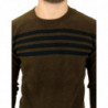 Maglia girocollo a righe marroni - IT52 - XL