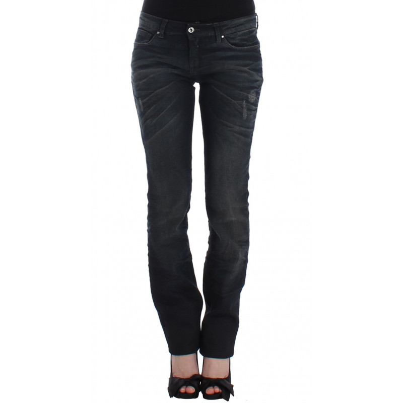 Jeans blu a gamba attillata - W26