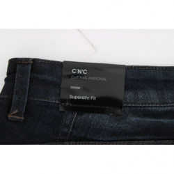 Jeans blu a gamba attillata - W26