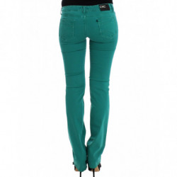 Jeans verdi a gamba dritta - W26