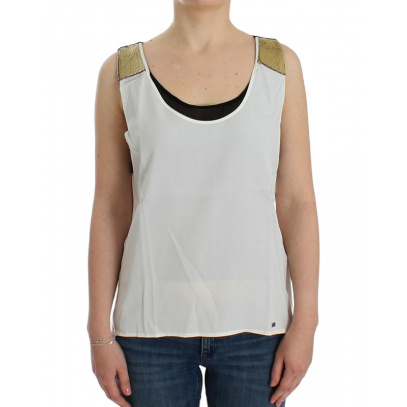 Top bianco senza maniche - S