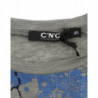 T-shirt senza maniche con stampa grigia - S