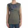 T-shirt senza maniche con stampa grigia - L