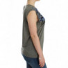 T-shirt senza maniche con stampa grigia - L