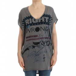 T-shirt lunga grigia con...