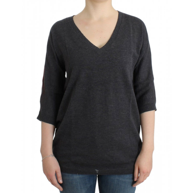 Maglione grigio a maniche corte - L