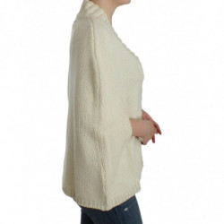 Cardigan lavorato a maglia bianco - M