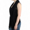 Cardigan in maglia nero senza maniche - S