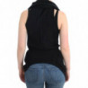 Cardigan in maglia nero senza maniche - S