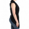 Cardigan in maglia nero senza maniche - S