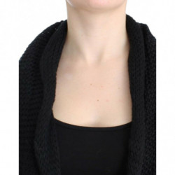Cardigan in maglia nero senza maniche - S