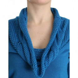 Maglione girocollo lavorato a maglia blu - M