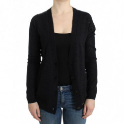 Cardigan in alpaca di lana grigia - S