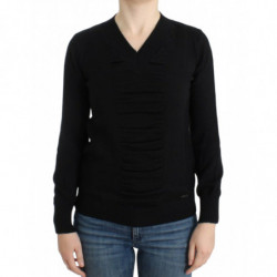 Maglione nero in lana con...