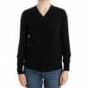 Maglione nero in lana con scollo a V - XS
