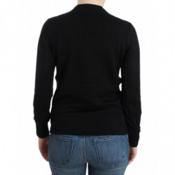 Maglione nero in lana con scollo a V - XS