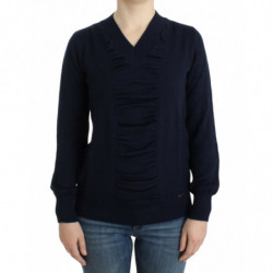 Maglione in lana blu scuro...