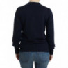 Maglione in lana blu scuro con scollo a V - XS