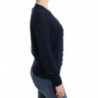 Maglione in lana blu scuro con scollo a V - XS