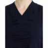Maglione in lana blu scuro con scollo a V - XS
