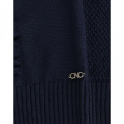 Maglione in lana blu scuro con scollo a V - XS
