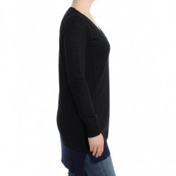 Maglione leggero nero con scollo a V - M