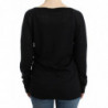 Maglione scollo a V a righe nere - M