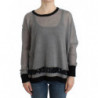 Maglione asimmetrico decorato grigio - L