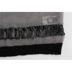 Maglione asimmetrico decorato grigio - L