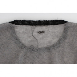 Maglione asimmetrico decorato grigio - L