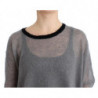 Maglione asimmetrico decorato grigio - L