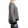 Maglione asimmetrico decorato grigio - L