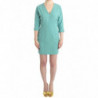 Abito tubino verde con maniche a 3/4 - IT38-XS