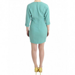 Abito tubino verde con maniche a 3/4 - IT38-XS