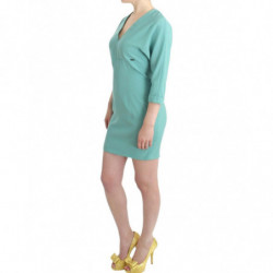 Abito tubino verde con maniche a 3/4 - IT38-XS