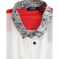 Abito camicia bianca con orlo asimmetrico - IT44-L