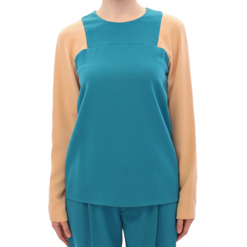 Maglione girocollo in lana blu - IT42-M
