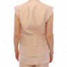 Giacca smanicata in broccato beige - IT42-M