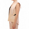 Gilet giacca senza maniche in broccato beige - IT40-S