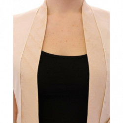 Gilet giacca senza maniche in broccato beige - IT40-S