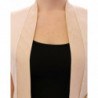 Gilet giacca senza maniche in broccato beige - IT40-S
